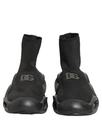 Dolce & Gabbana Black Slip On Wave Socks Men Sneakers Men's Shoes
