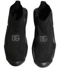 Dolce & Gabbana Black Slip On Wave Socks Men Sneakers Men's Shoes