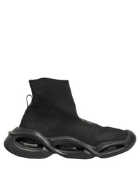Dolce & Gabbana Black Slip On Wave Socks Men Sneakers Men's Shoes