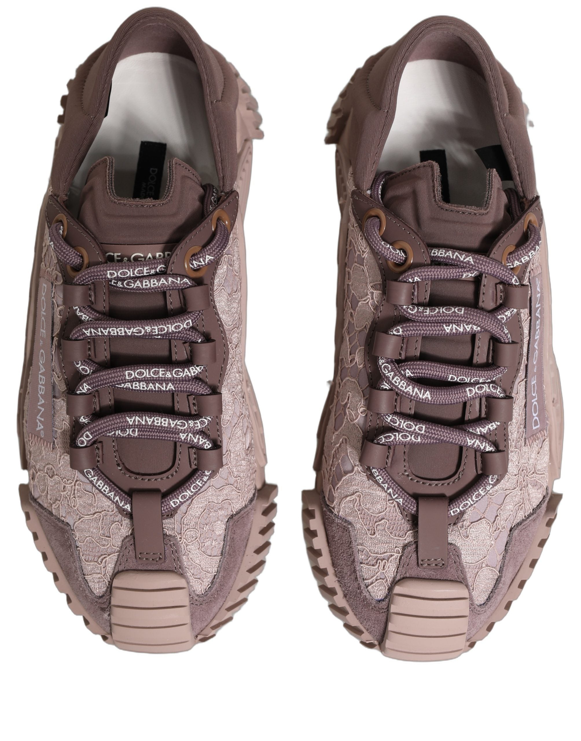 Dolce & Gabbana Dolce & Gabbana Pink Lace NS1 Low Top Sneaker Sports Women's Shoes