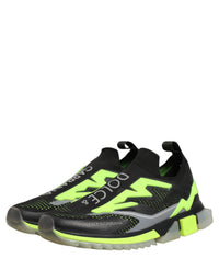 Dolce & Gabbana Black Green Sorrento Low Top Sneakers Men's Shoes