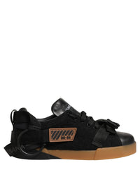 Dolce & Gabbana Black Leather Low Trainers Men Sneakers Men's Shoes