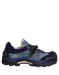 Dolce & Gabbana Blue Airmaster Panelled Low Top Denim Sneakers Men's Shoes