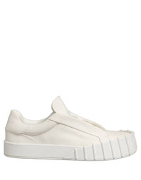 Dolce & Gabbana White Leather Low Top Lace Up Sneakers Men's Shoes