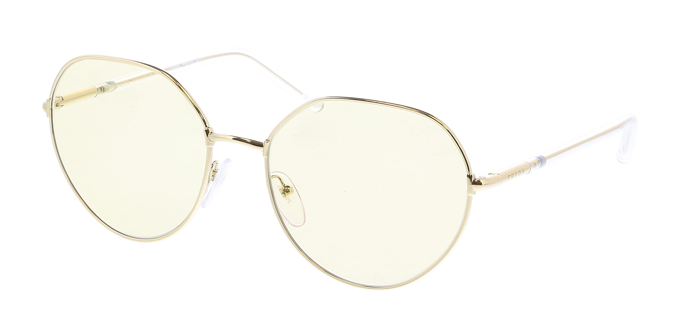 Prada Pale Gold Round 0PR 65XS ZVN01F Sunglasses
