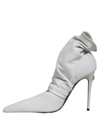Dolce & Gabbana Gray Stretch Socks Heels Ankle Boots Women's Shoes