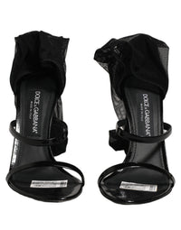 Dolce & Gabbana Stiletto Sandals Socks Knee High Boots Women's Black