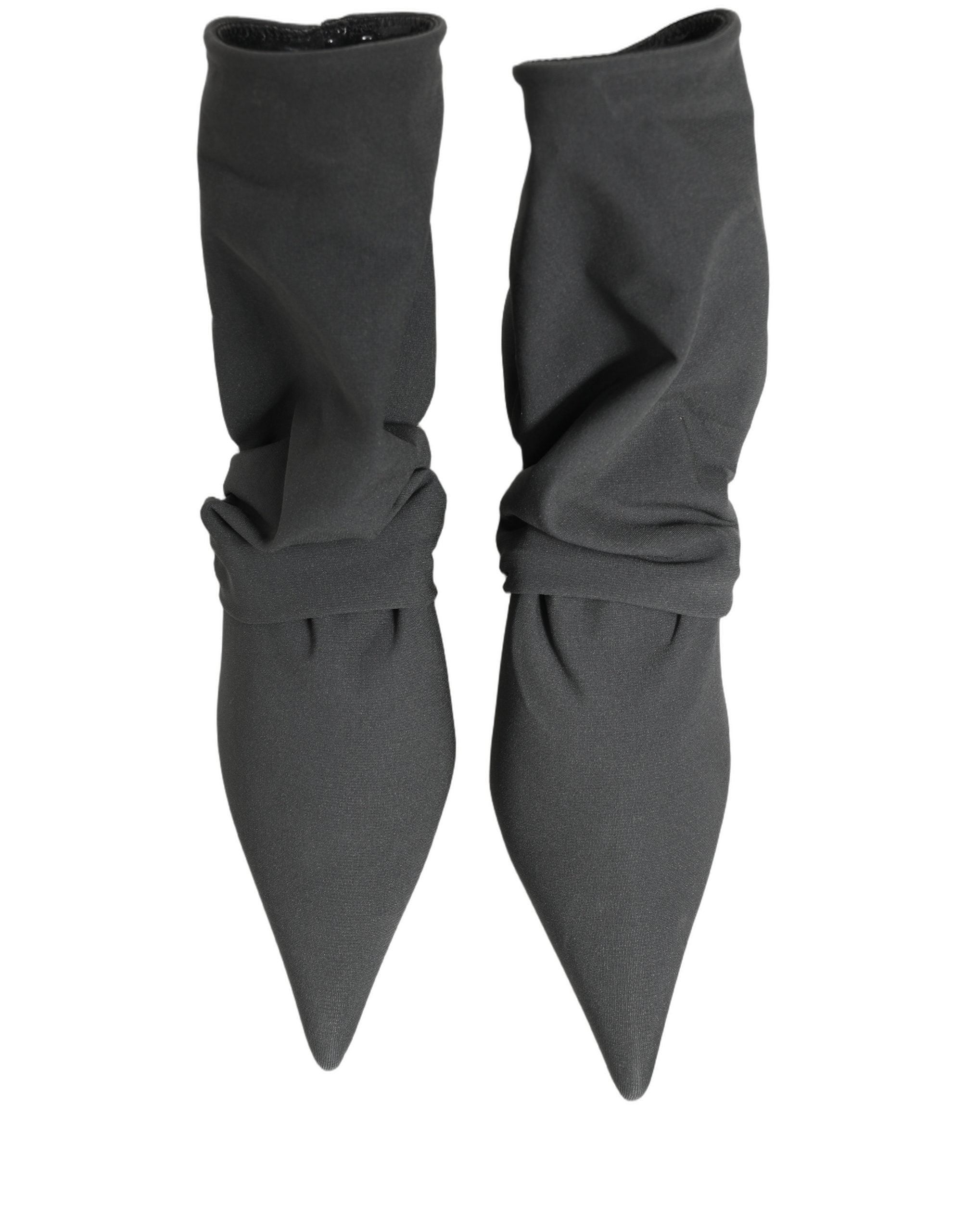 Dolce & Gabbana Gray Stretch Socks Heels Ankle Boots Women's Shoes