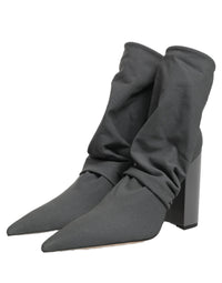 Dolce & Gabbana Gray Stretch Socks Heels Ankle Boots Women's Shoes
