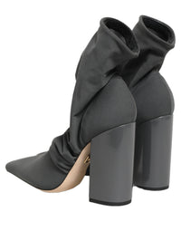 Dolce & Gabbana Gray Stretch Socks Heels Ankle Boots Women's Shoes