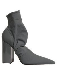 Dolce & Gabbana Gray Stretch Socks Heels Ankle Boots Women's Shoes
