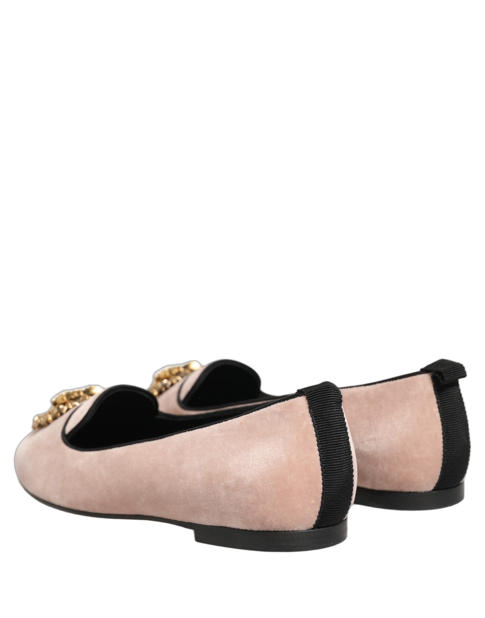 Dolce & Gabbana Dolce & Gabbana Pink Velvet Devotion Loafers Flats Women's Shoes