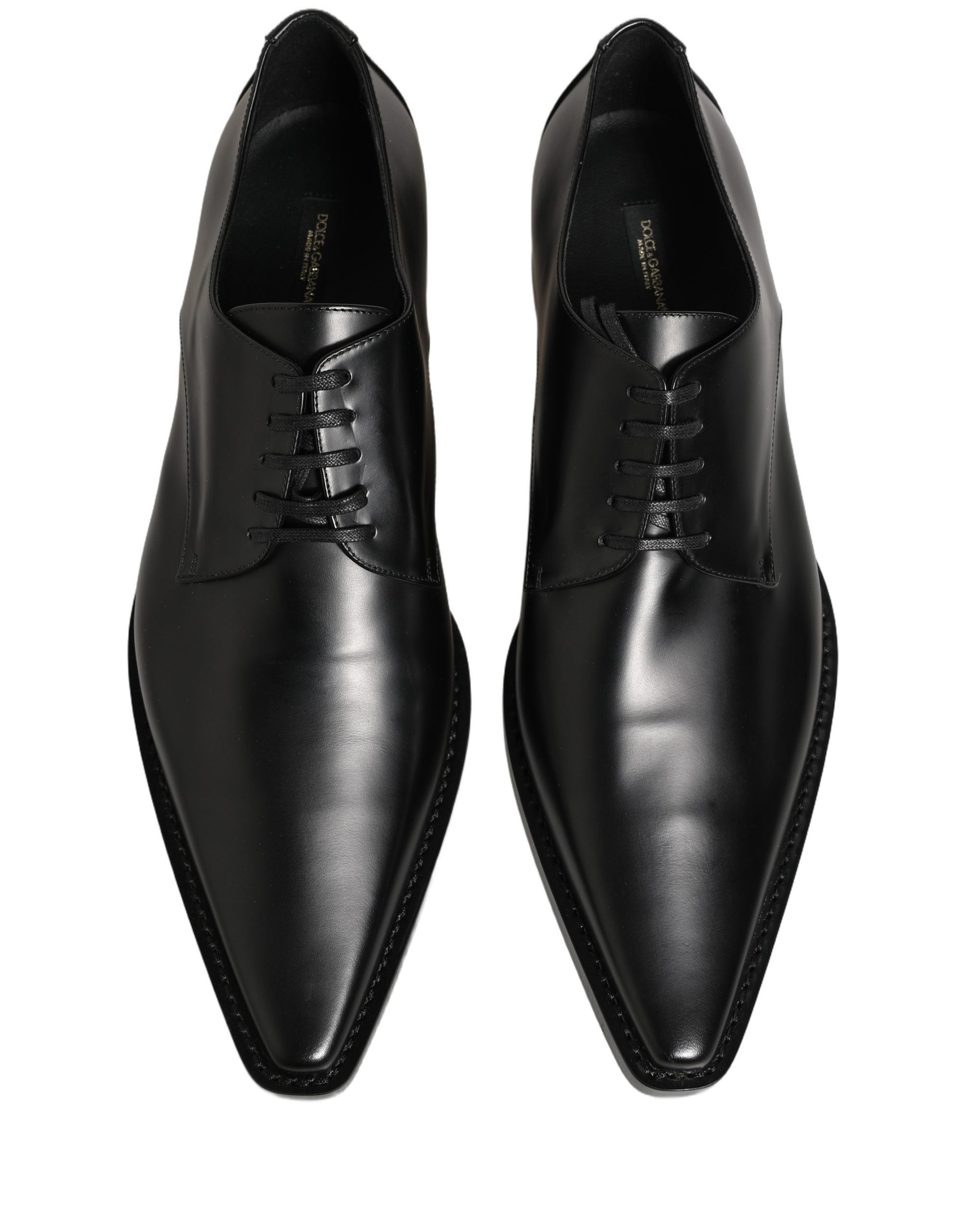 Dolce & Gabbana Dolce & Gabbana Black Leather Lace Up Derby Dress Women's Shoes