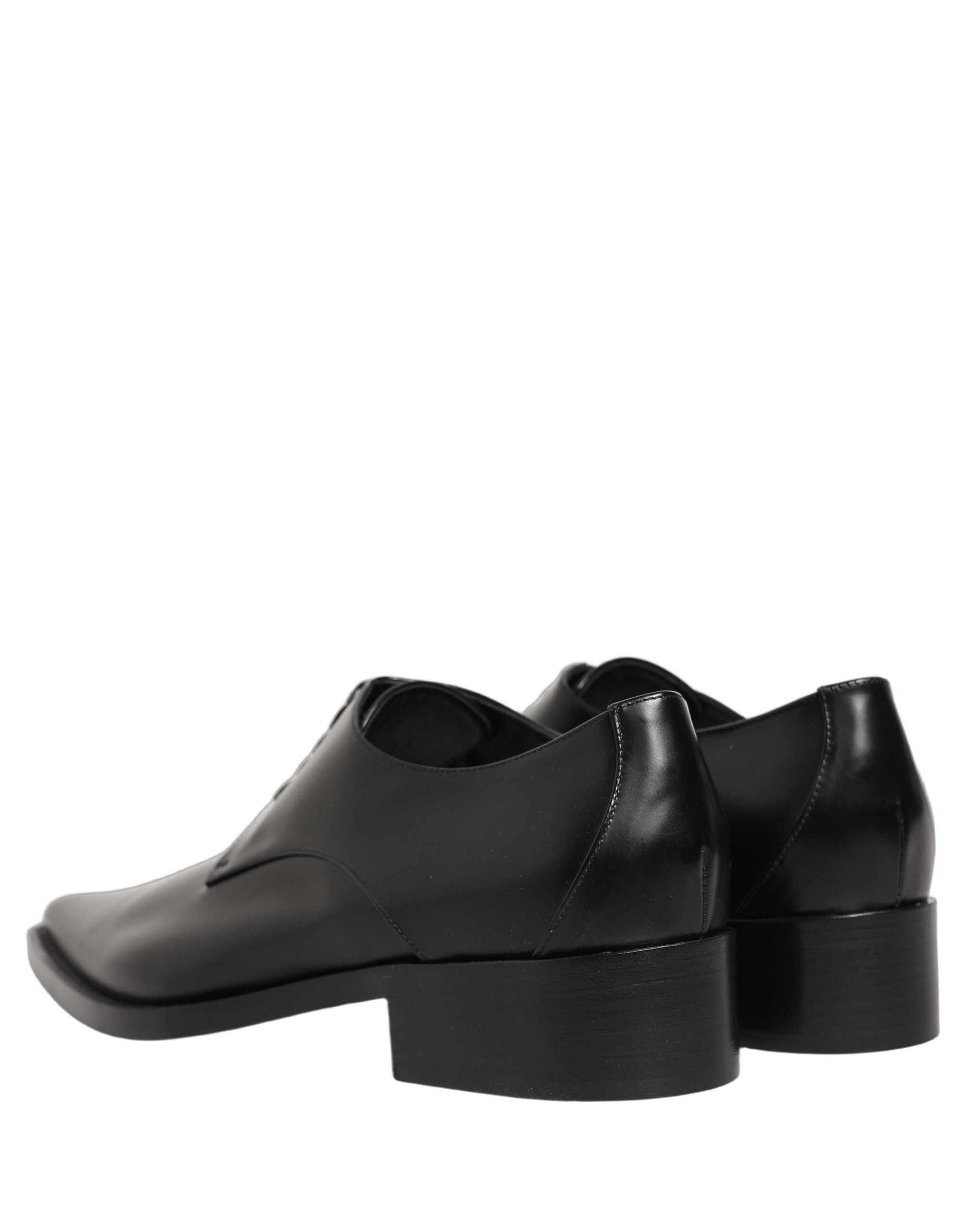 Dolce & Gabbana Dolce & Gabbana Black Leather Lace Up Derby Dress Women's Shoes