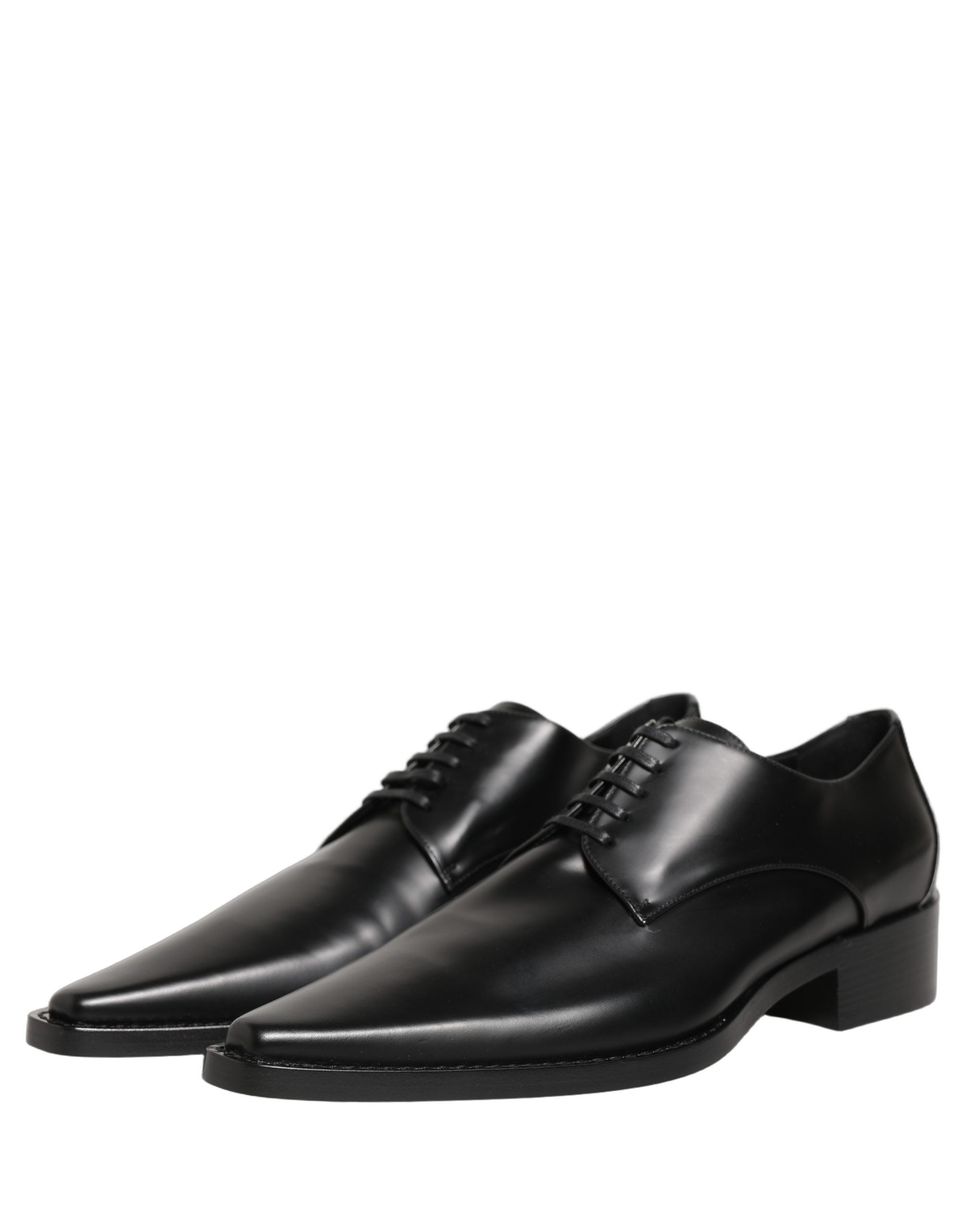 Dolce & Gabbana Dolce & Gabbana Black Leather Lace Up Derby Dress Women's Shoes