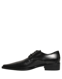Dolce & Gabbana Dolce & Gabbana Black Leather Lace Up Derby Dress Women's Shoes