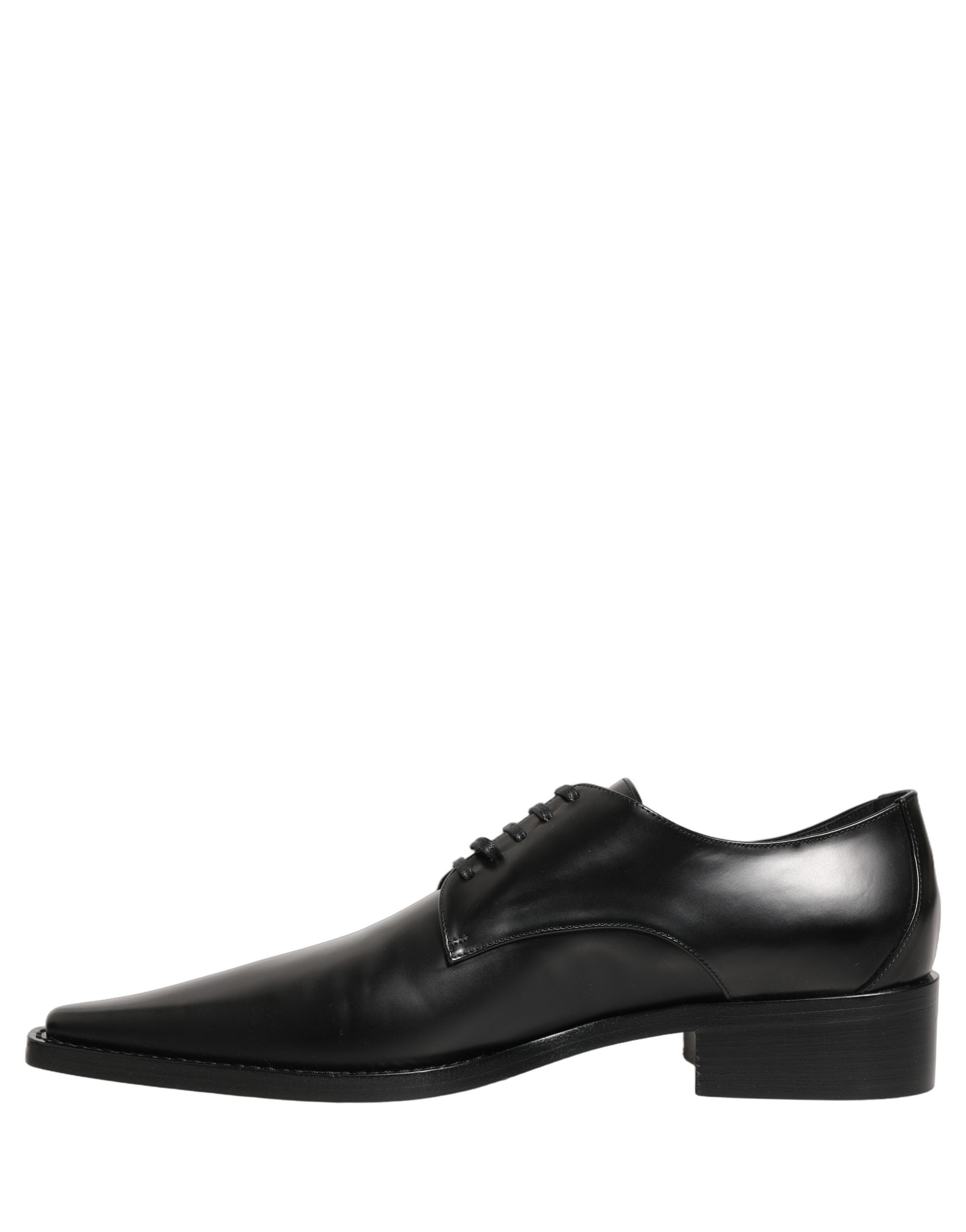 Dolce & Gabbana Dolce & Gabbana Black Leather Lace Up Derby Dress Women's Shoes