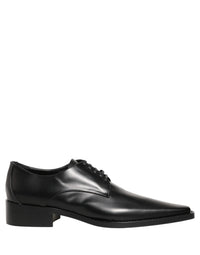 Dolce & Gabbana Dolce & Gabbana Black Leather Lace Up Derby Dress Women's Shoes