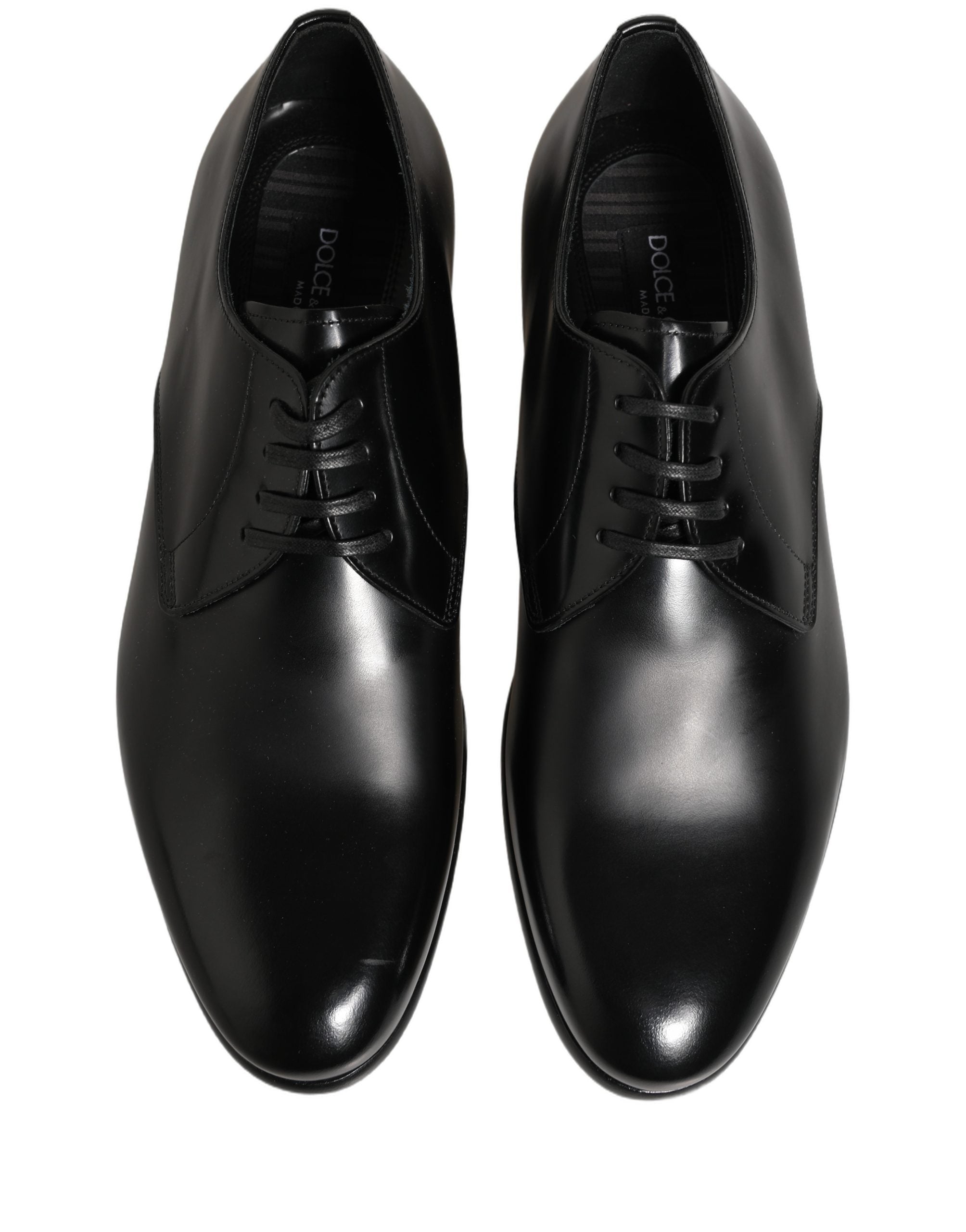 Dolce & Gabbana Dolce & Gabbana Black Leather Lace Up Derby Dress Women's Shoes