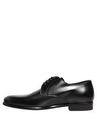 Dolce & Gabbana Dolce & Gabbana Black Leather Lace Up Derby Dress Women's Shoes