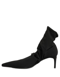 Dolce & Gabbana Black Stretch Socks Heels Ankle Boots Women's Shoes