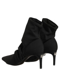 Dolce & Gabbana Black Stretch Socks Heels Ankle Boots Women's Shoes