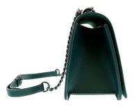 Pierre Cardin Teal Leather Small Structured Shoulder Bag