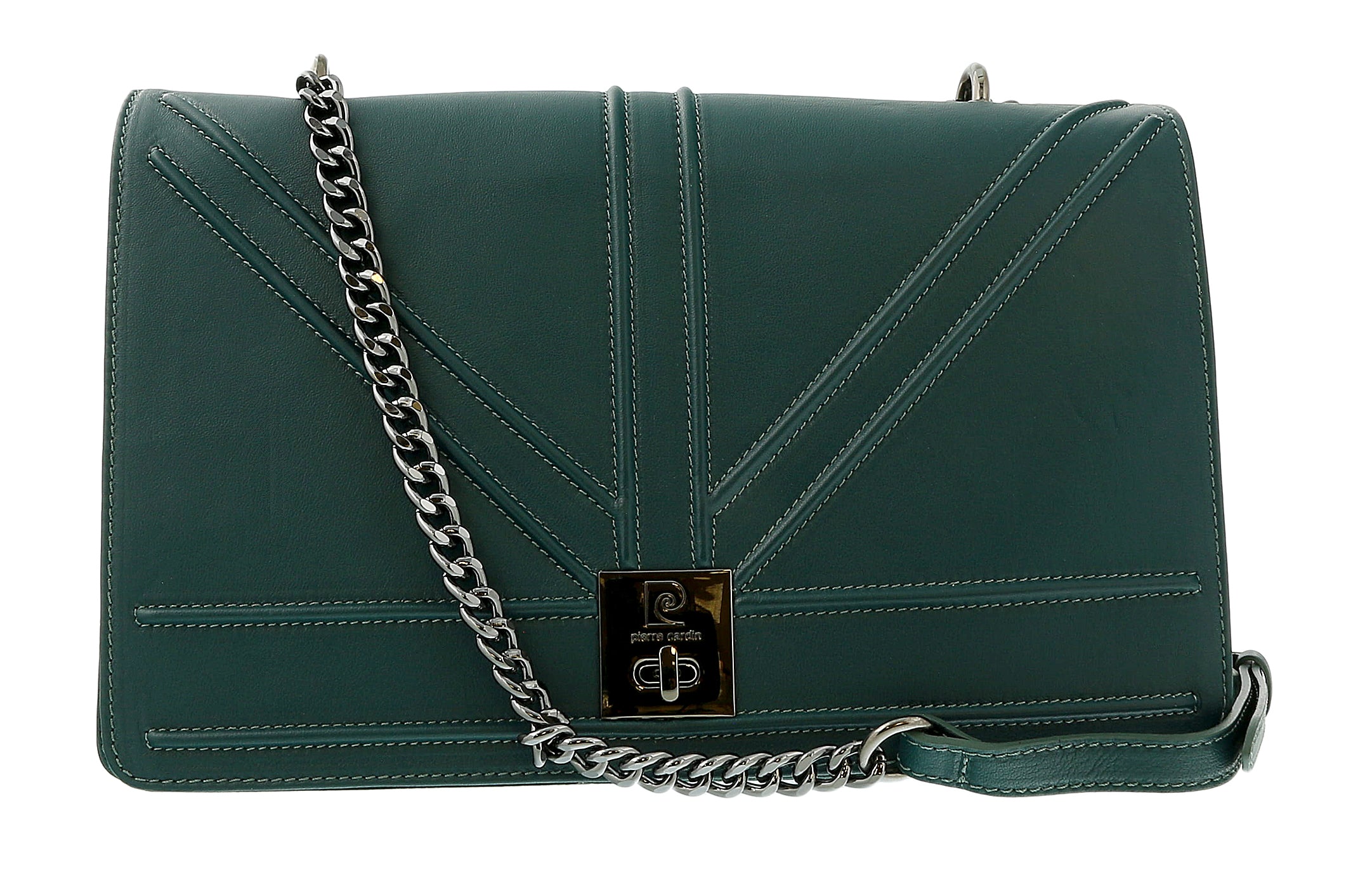 Pierre Cardin Teal Leather Medium Structured Shoulder Bag