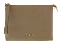 Pierre Cardin Grey Leather Simple Everyday Small Clutch Crossbody Pouch
