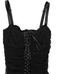 Dolce & Gabbana Black Bodycon Fitted Corset Style Mini Women's Dress