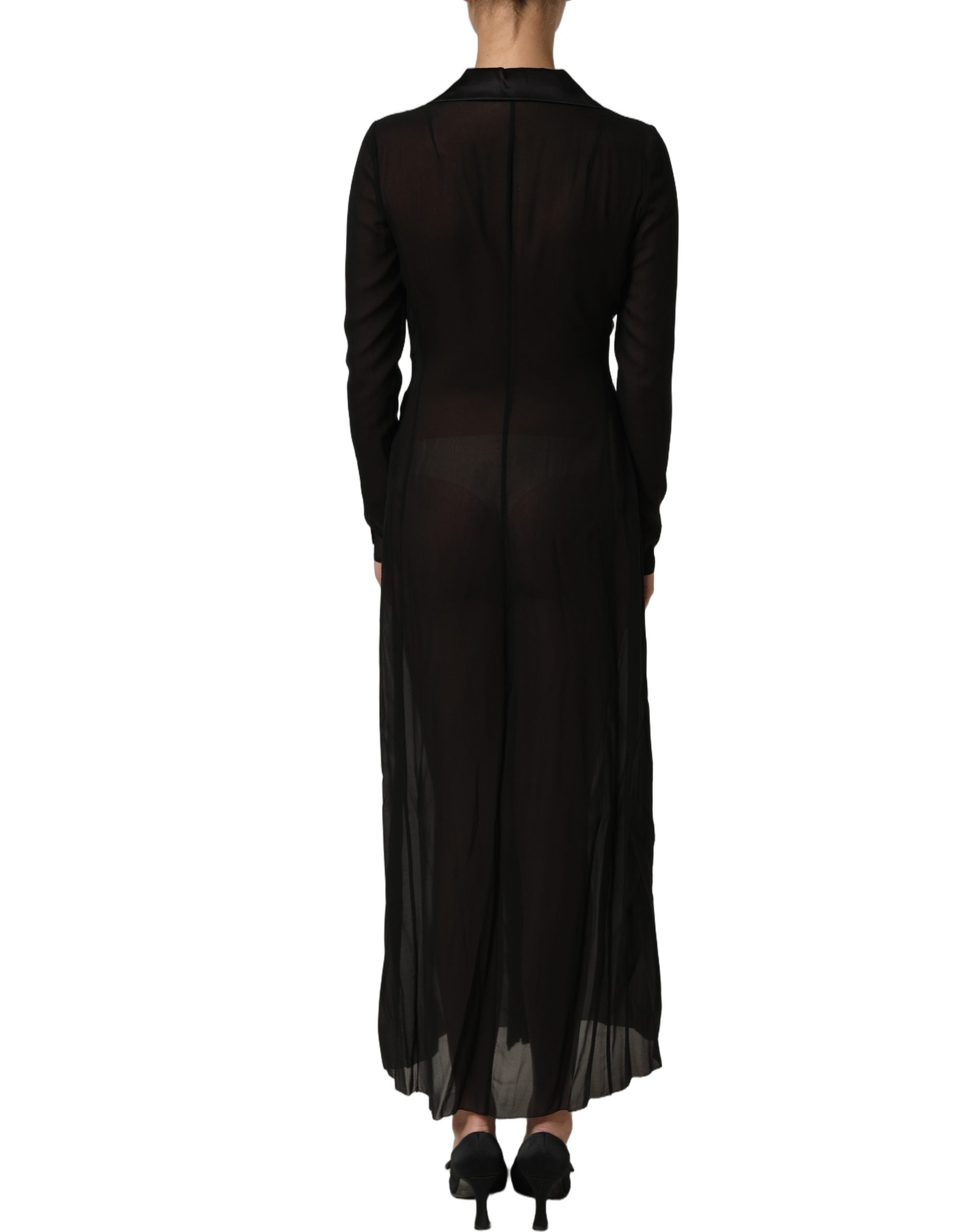 Dolce & Gabbana Black Silk Sheer Chiffon Long Maxi Women's Dress – Bluefly