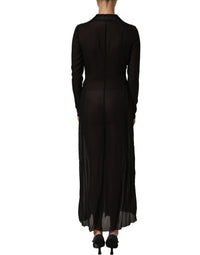 Dolce & Gabbana Black Silk Sheer Chiffon Long Maxi Women's Dress