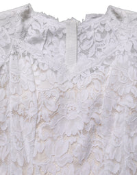 Dolce & Gabbana White Floral Lace Mermaid Long Gown Women's Dress