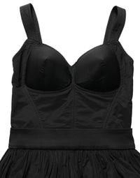 Dolce & Gabbana Black Nylon A-Line Sleeveless Mini Women's Dress