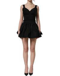 Dolce & Gabbana Black Nylon A-Line Sleeveless Mini Women's Dress