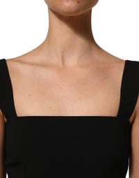 Dolce & Gabbana Black Viscose Stretch Sheath Midi Women's Dress