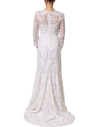 dolce and gabbana wedding dress Dolce & Gabbana White Cotton Floral Lace Long Gown Women's Dress – Bluefly