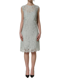 Dolce & Gabbana Dolce & Gabbana Mint Green Lace Sleeveless Knee Length Women's Dress