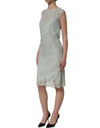 Dolce & Gabbana Dolce & Gabbana Mint Green Lace Sleeveless Knee Length Women's Dress