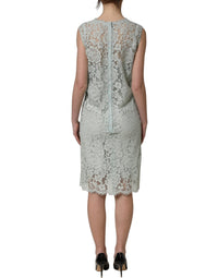 Dolce & Gabbana Dolce & Gabbana Mint Green Lace Sleeveless Knee Length Women's Dress
