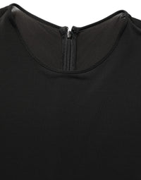 Dolce & Gabbana Black Cotton Long Sleeves Sheath Maxi Women's Dress