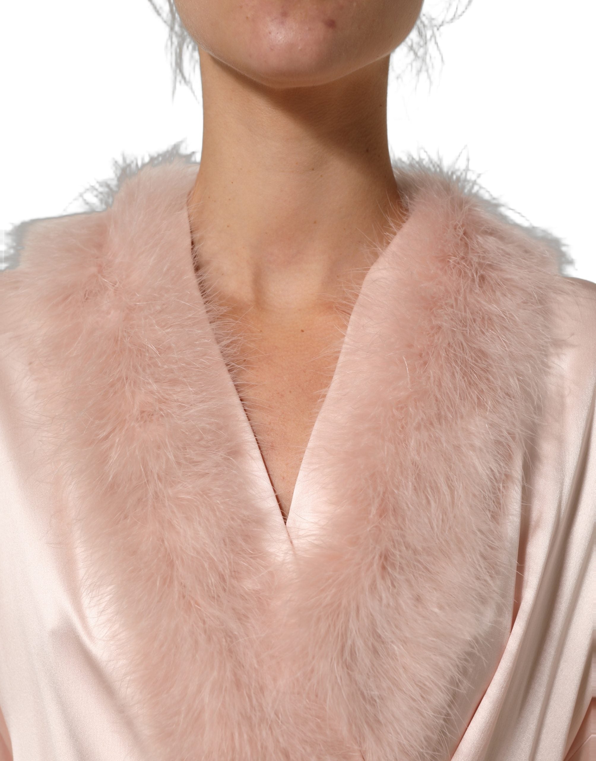 dolce and gabbana pink feather dress Dolce & Gabanna Pink Feather Silk Organza Gown - S/4