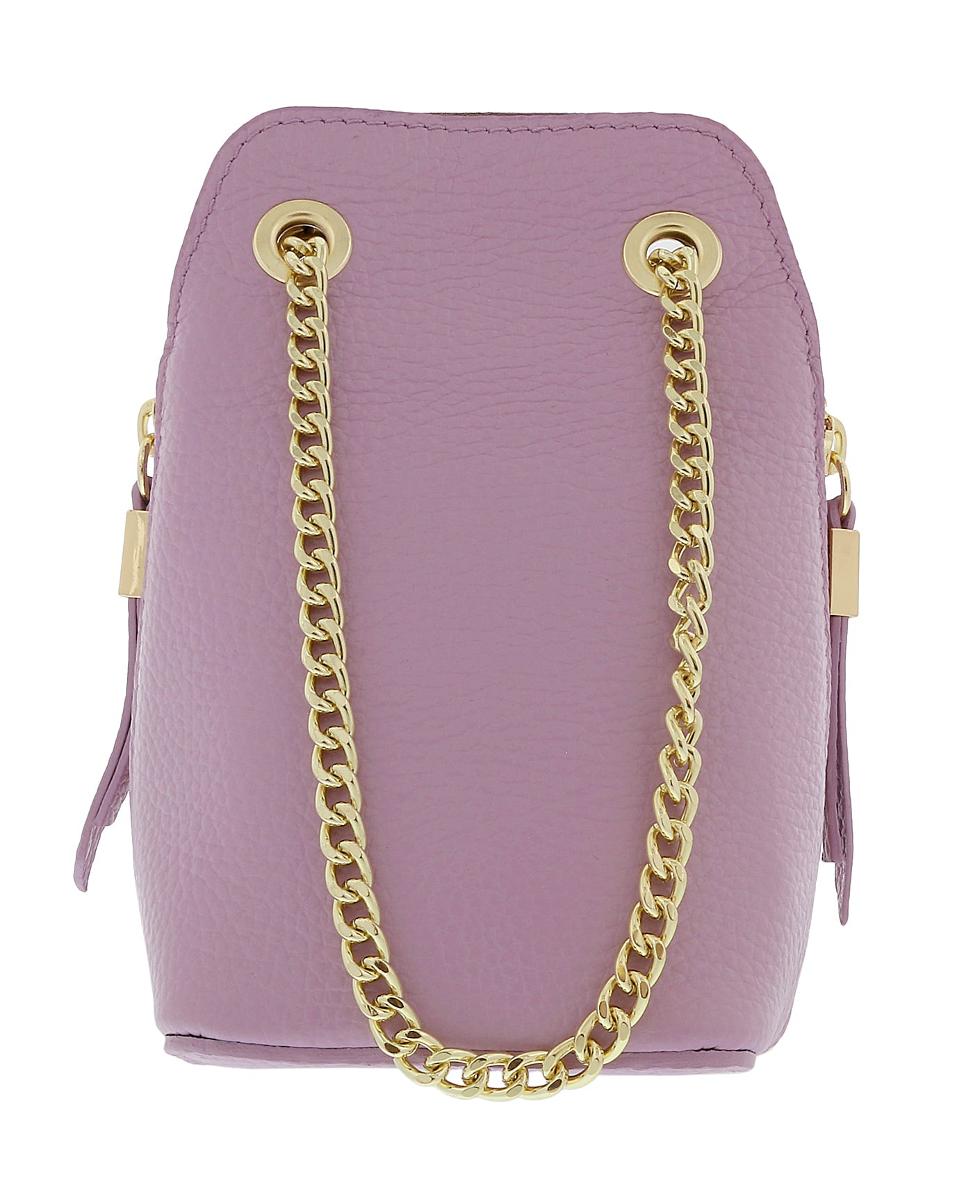 Pierre Cardin Lilac Leather Curved Structured Chain Crossbody Bag