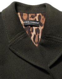 Dolce & Gabbana Dolce & Gabbana Dark Green Double Breasted Peacoat Women's Jacket
