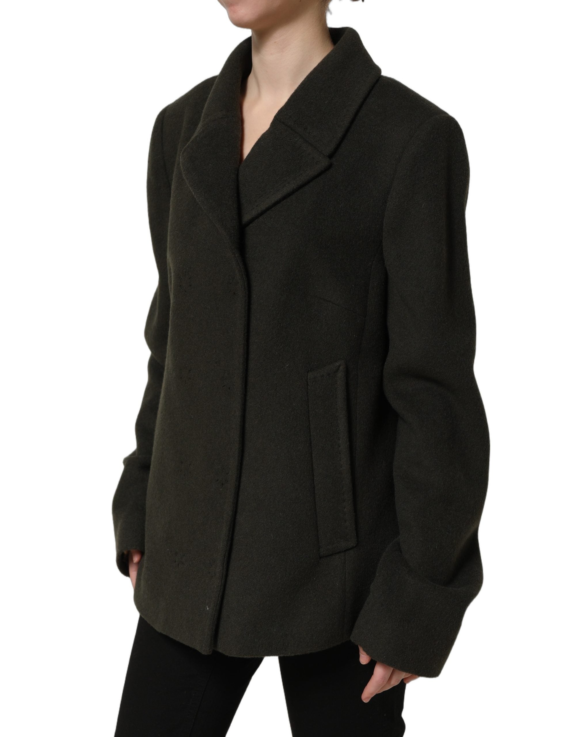 Dolce & Gabbana Dolce & Gabbana Dark Green Double Breasted Peacoat Women's Jacket