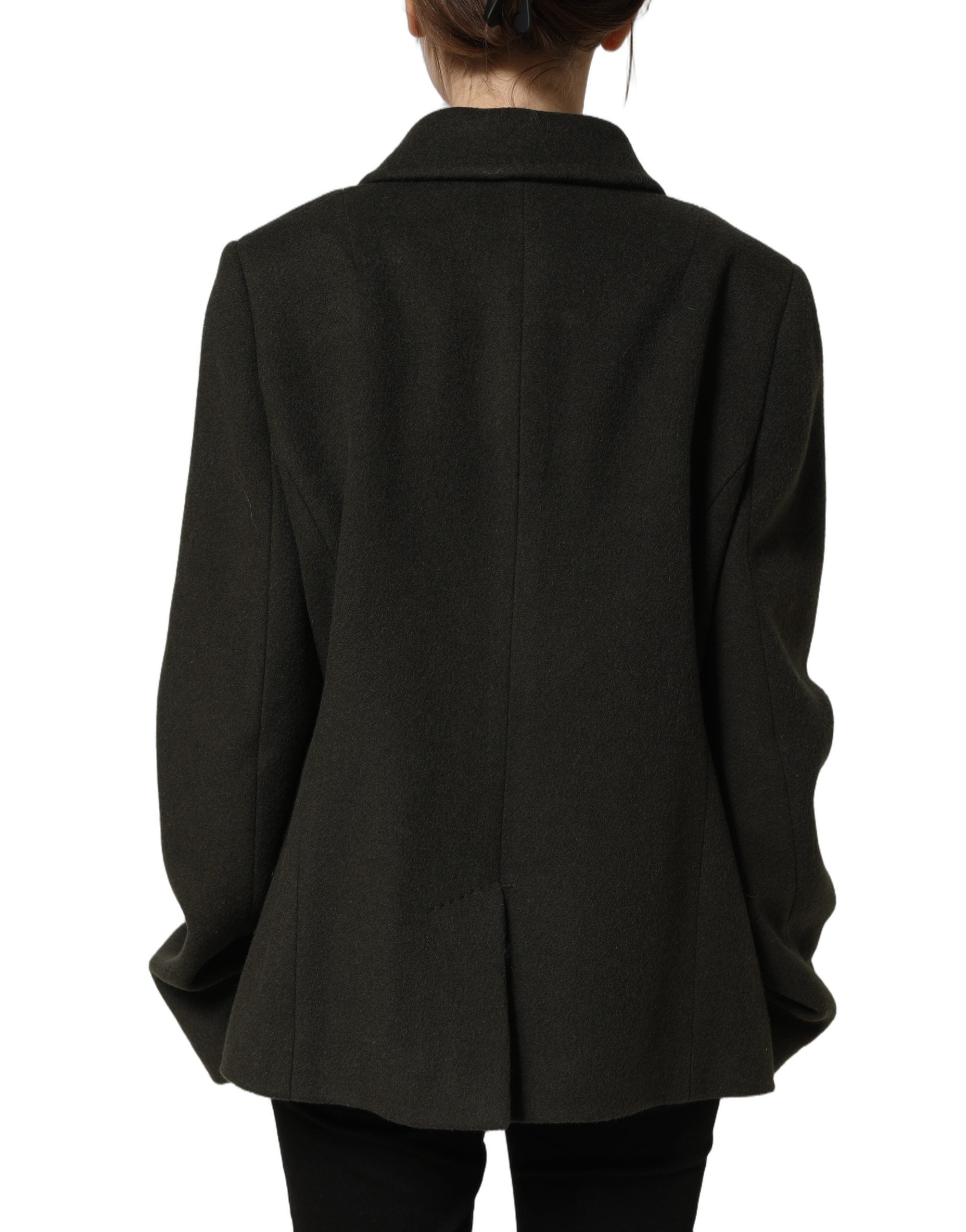 Dolce & Gabbana Dolce & Gabbana Dark Green Double Breasted Peacoat Women's Jacket