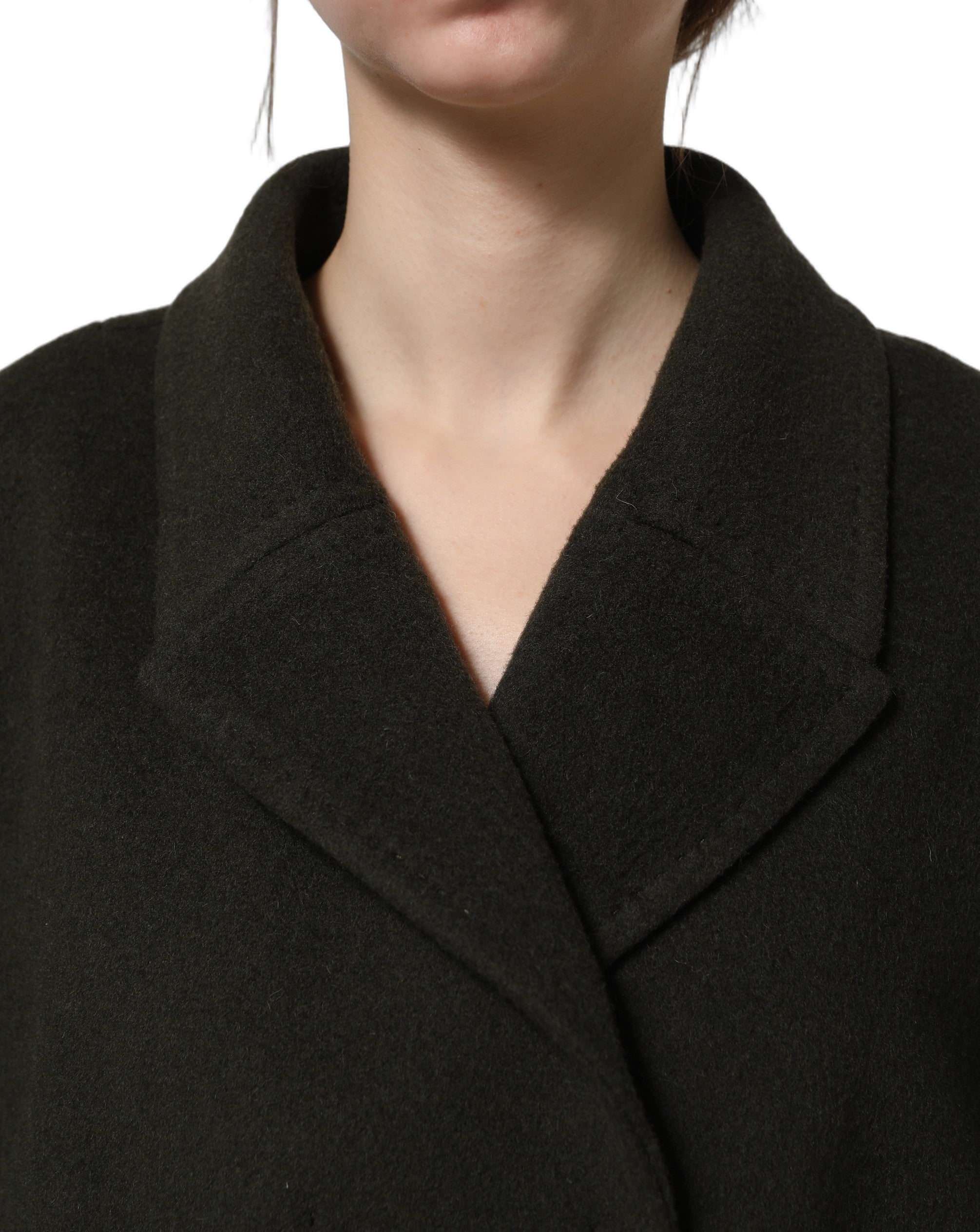 Dolce & Gabbana Dolce & Gabbana Dark Green Double Breasted Peacoat Women's Jacket