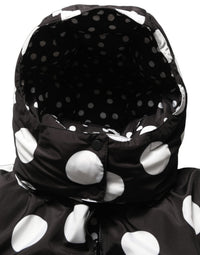 Dolce & Gabbana Dolce & Gabbana Black White Polka Dot Hooded Blouson Women's Jacket