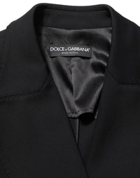 Dolce & Gabbana Black Double Breasted Crepe Blazer Women's Jacket