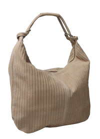 Pierre Cardin Beige Leather Large Hobo Relaxed Suede Shoulder Bag